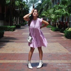 Elegant Pink Ruffled Dress